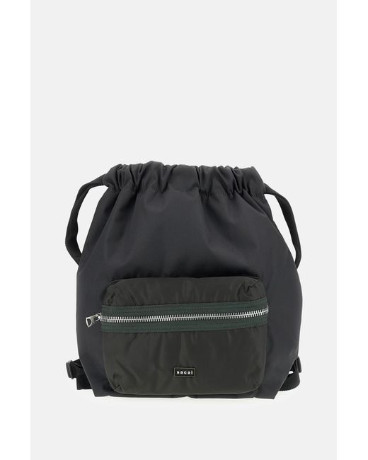 Sacai Black Pocket Knapsack Backpack
