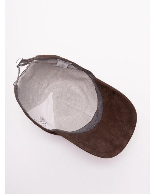 Brunello Cucinelli Brown Baseball Cap for men