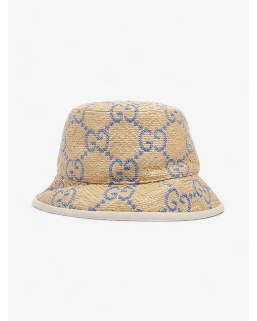 Gucci Natural Gg Raffia Effect Bucket Hat