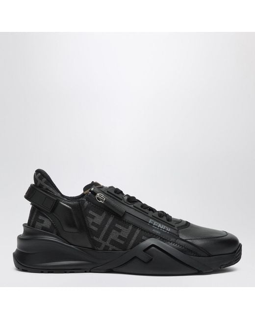 Fendi Black Flow Leather Sneaker for men