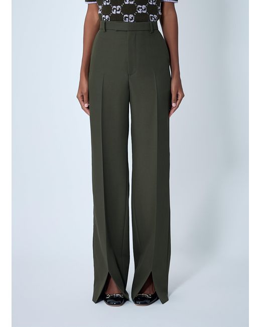Gucci Green Tailored Wool Pants