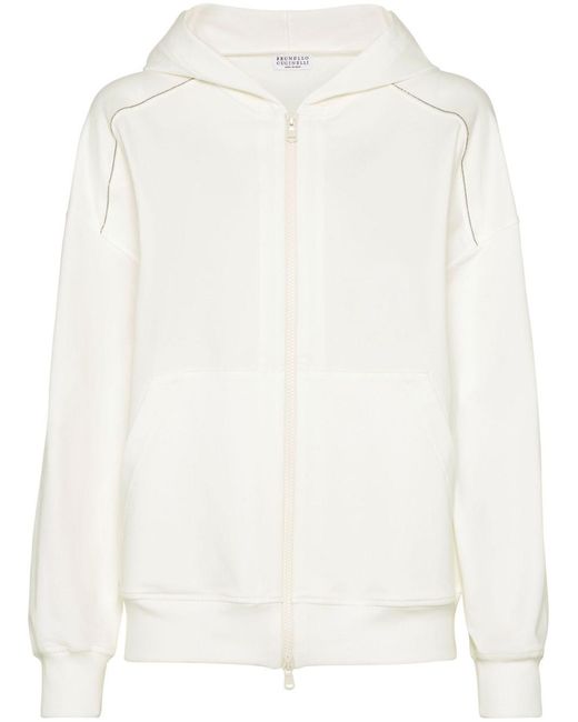 Brunello Cucinelli White Zip-Throughs