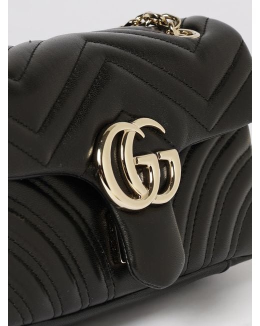 Gucci Black Gg Marmont Small Shoulder Bag