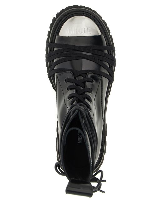 Moschino Black 'Combat' Combat Boots