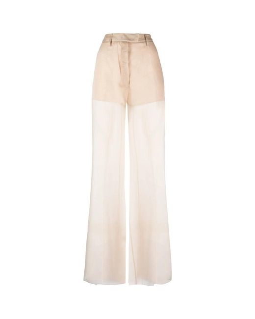 Prada White Neutrals Trousers