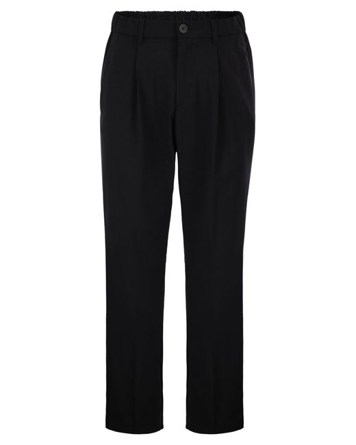 Herno Black Stretch Tailored Trousers for men