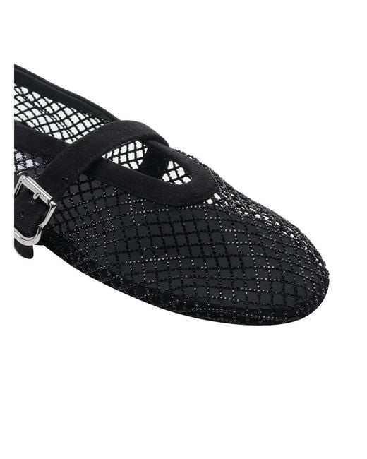 Alaïa Black Mesh Strass Flat Ballets