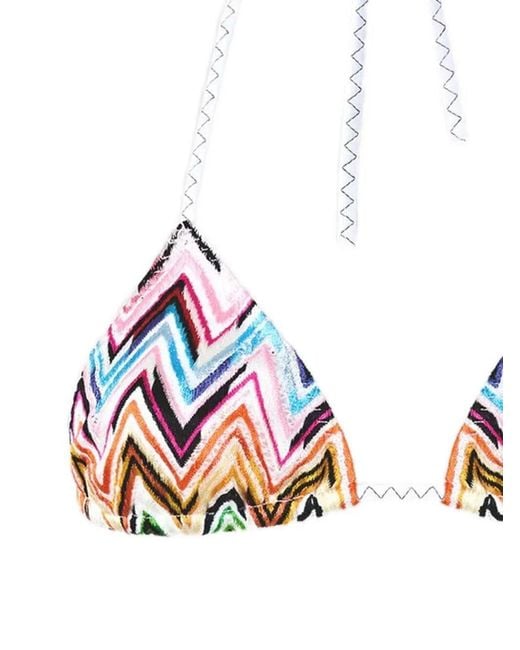 Missoni White Multicolored Zigzag Bikini