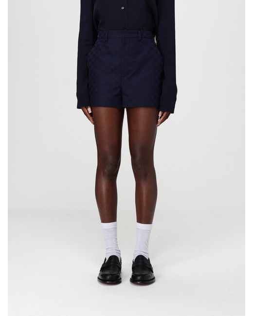 Gucci Blue Gg Cotton Blend Shorts