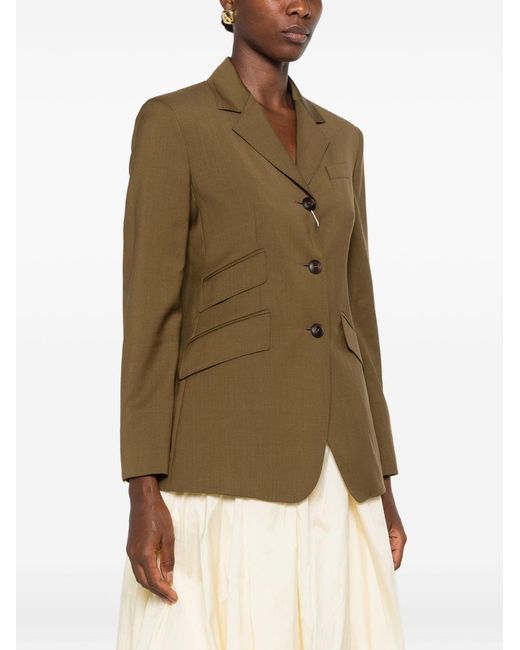 Max Mara Green Wool Single-Breasted Jacket