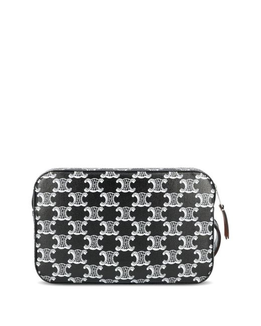 Céline Black Triomphe Canvas Pouch for men