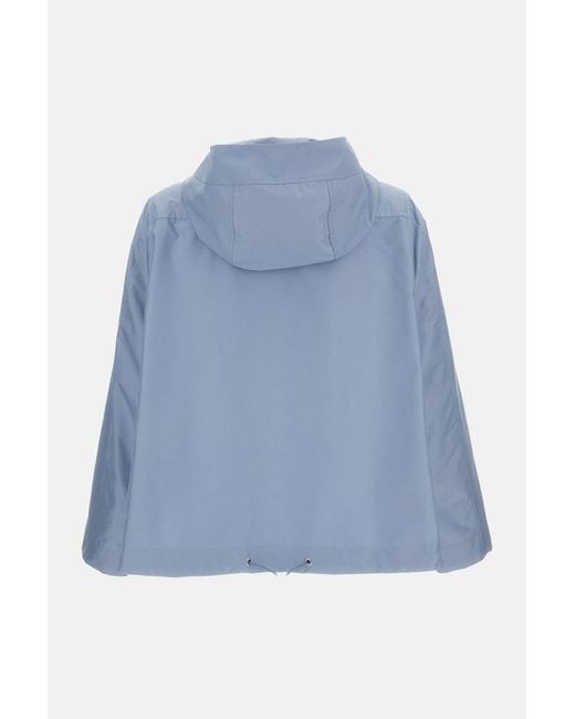 Fay Blue Short Parka Popeline Tech
