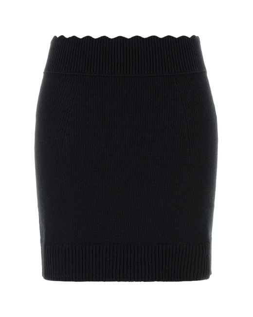 Chloé Black Wool Blend Mini Skirt
