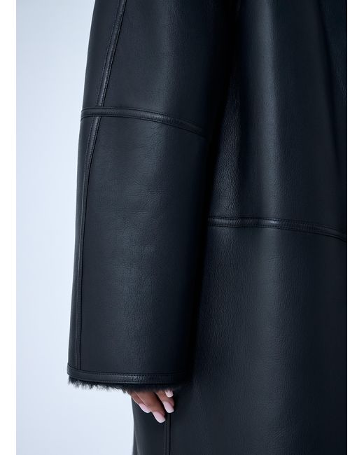 Totême Blue Shearling Wrap Coat