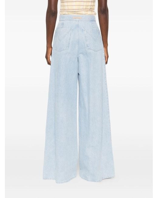 Max Mara Blue Wide-Leg Denim Jeans