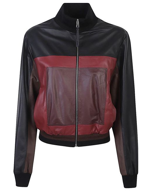Loewe Red Leather Cropped Jacket