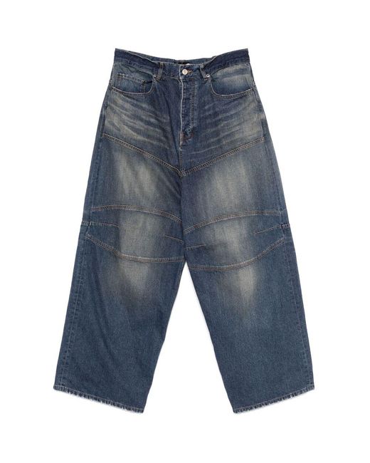 Balenciaga Blue Logo-Patch Jeans for men
