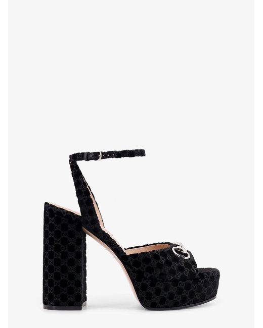 Gucci White Wedge Suede Sandals
