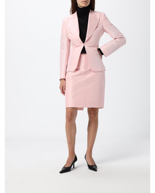 Gucci Pink Cropped Single-Breasted Silk Blazer With Peak Lapels for men
