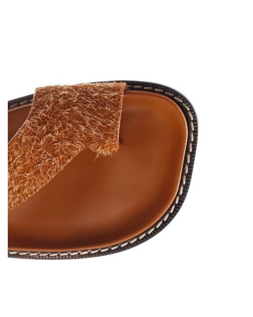 Loewe Brown "Ease" Thong Sandals
