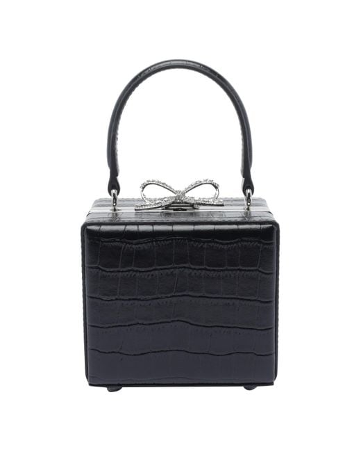 Self-Portrait Black Self Portrait Croc Micro Handbag