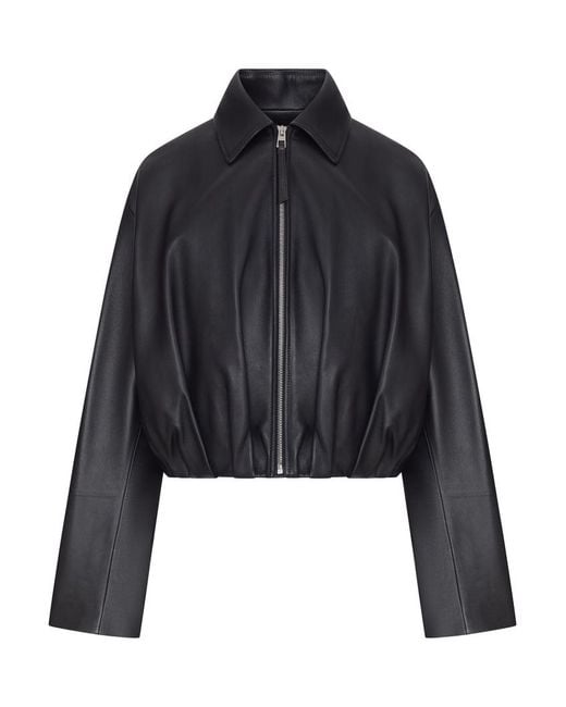 Loewe Black Lamb Nappa Jacket With Asymmetric Draping