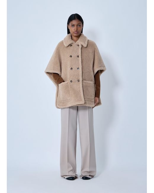 Max Mara Natural Shearling Cape