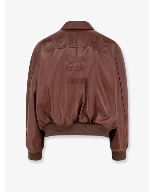Céline Brown Teddy Leather Jacket for men