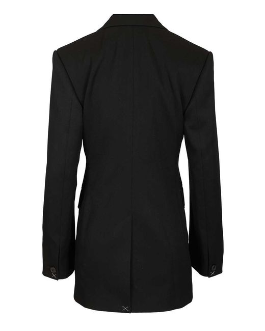 Céline Black Diagonal Wool Column Jacket