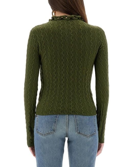 Rabanne Green Wool Jersey.