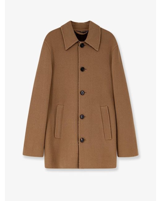 Burberry Brown Worthing Wool Coat for men