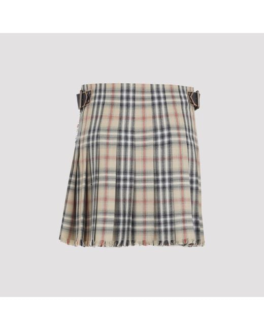 Burberry Gray Check Wool Mini Kilt