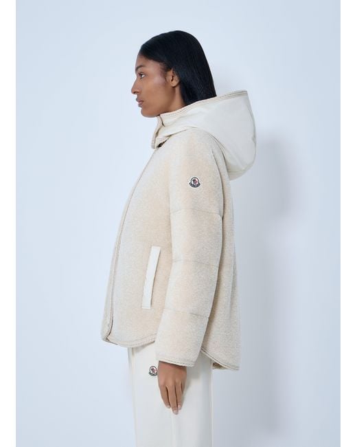 Moncler White Ciboulette Short Down Jacket