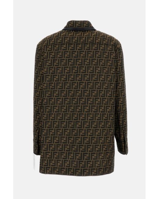 Fendi Green Ff Canvas Jacket