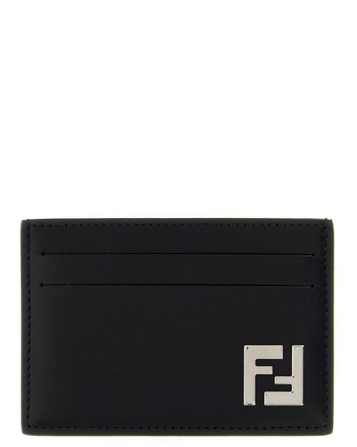 Fendi Black 'Slim Squared Ff' Card Holder for men