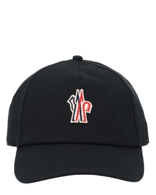 Moncler Black Baseball Hat With Logo for men
