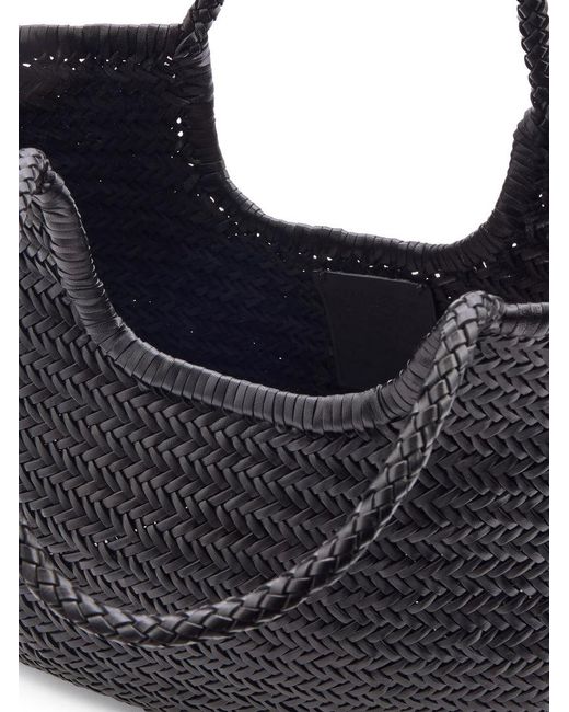 Dragon Diffusion Black Ns Diagonal Leather Tote Bag