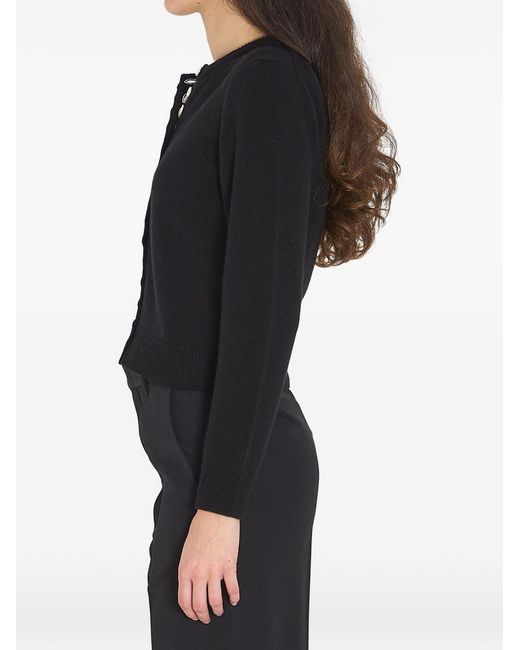 Céline Black Double-Layer Cardigan