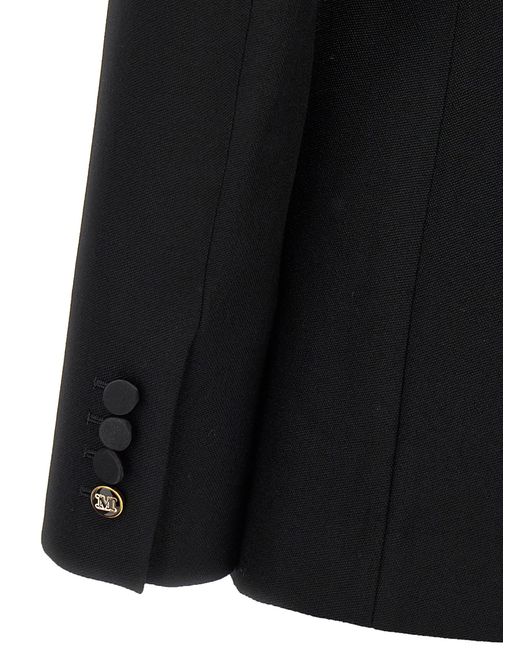 Max Mara Black "Grain De Poudre Smoking