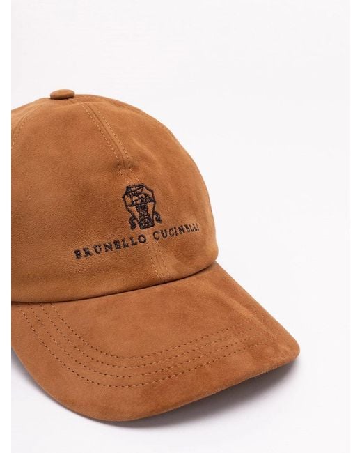 Brunello Cucinelli Brown Baseball Cap for men