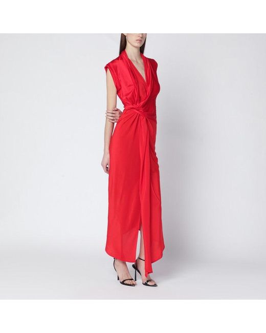 Victoria Beckham Red Woven Dress