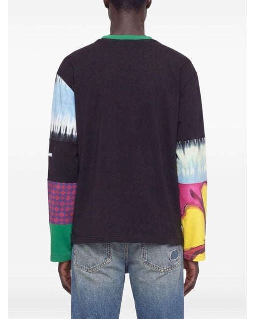 Céline Blue Patchwork Cotton T-Shirt for men