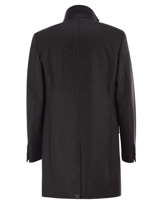 Fay Black Double Coat for men