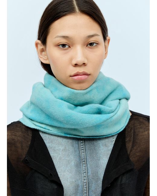 Acne Gray Narrow Tie-Dye Wool Scarf