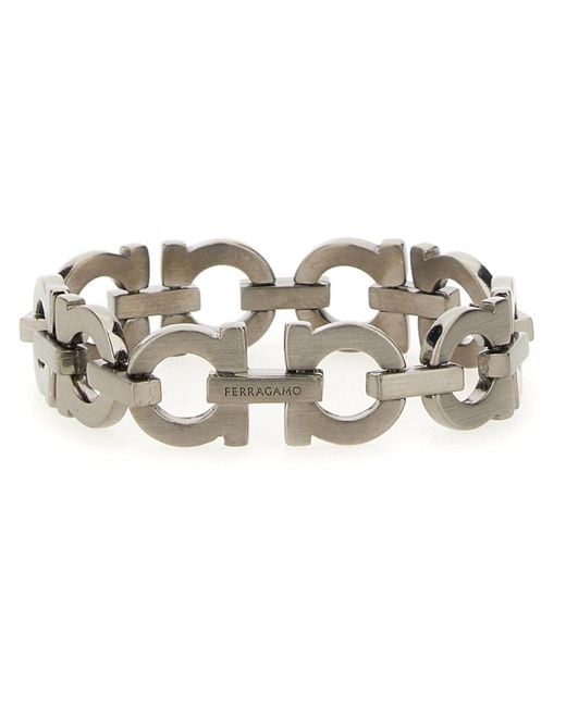 Ferragamo Metallic "Gancini" Bracelet for men