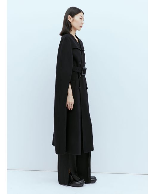 Jil Sander Double Breasted Cape Coat in Blue Lyst