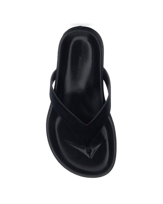 Phoebe Philo White Round Leather Flip Flops