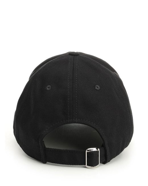 Céline Black "Triomphe" Cotton Baseball Cap for men