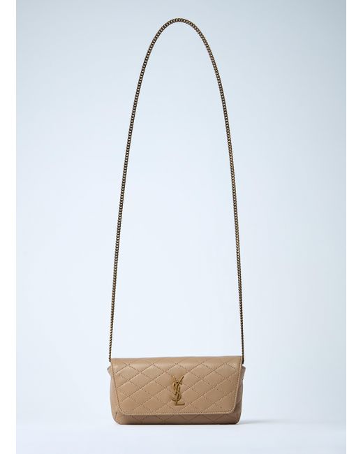 Saint Laurent White Gaby Chain Phone Holder