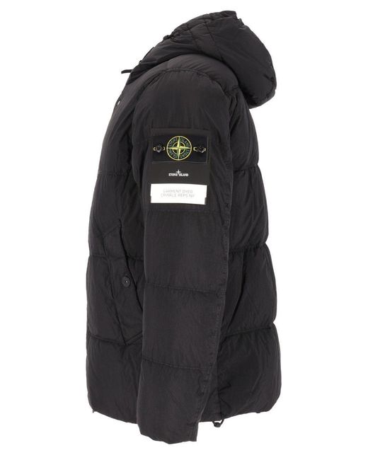 Stone Island Black Down Jacket for men